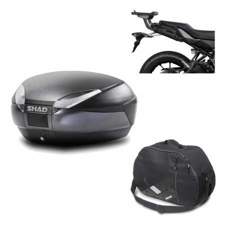 SHAD Baul trasero + herraje montaje bolsa interna SH48 DARK GREY PREMIUM KIT-190548