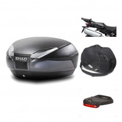 SHAD Baul trasero + herraje montaje accesorios SH48 DARK GREY PREMIUM KIT-190501