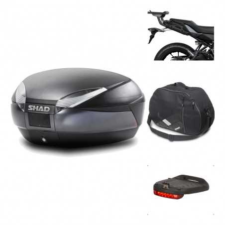 SHAD Baul trasero + herraje montaje accesorios SH48 DARK GREY PREMIUM KIT-190549