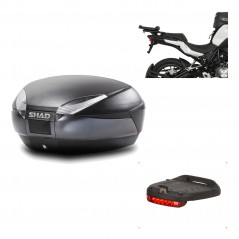 SHAD Baul trasero + herraje montaje luz de freno SH48 DARK GREY PREMIUM KIT-190251