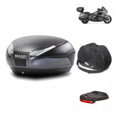 SHAD Baul trasero + herraje montaje accesorios SH48 DARK GREY PREMIUM KIT-190405
