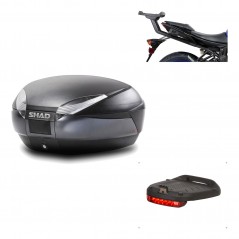 SHAD Baul trasero + herraje montaje luz de freno SH48 DARK GREY PREMIUM KIT-190451