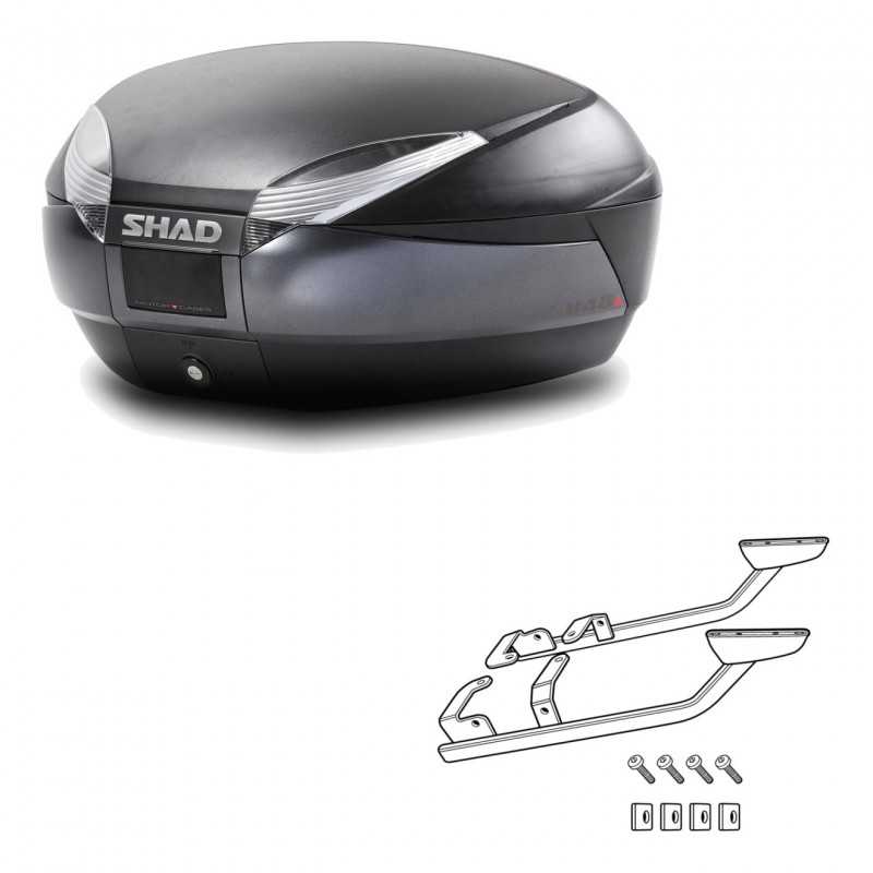 SHAD Baul trasero + herraje montaje SH48 DARK GREY PREMIUM KIT-190202