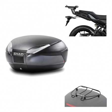 SHAD Baul trasero + herraje montaje parrilla portabultos superior SH48 DARK GREY PREMIUM KIT-190550