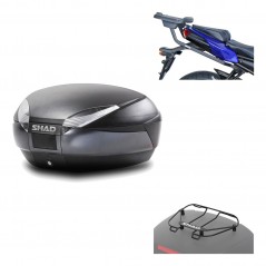 SHAD Baul trasero + herraje montaje parrilla portabultos superior SH48 DARK GREY PREMIUM KIT-190150