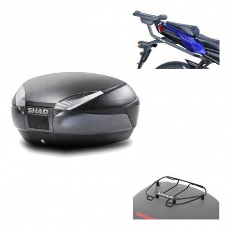 SHAD Baul trasero + herraje montaje parrilla portabultos superior SH48 DARK GREY PREMIUM KIT-190150