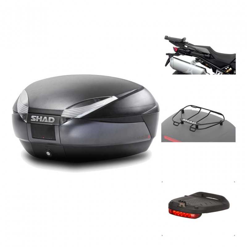 SHAD Baul trasero + herraje montaje accesorios SH48 DARK GREY PREMIUM KIT-190503