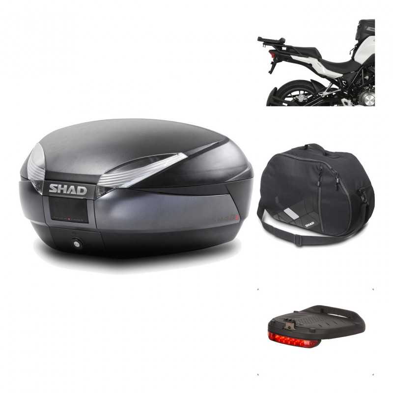 SHAD Baul trasero + herraje montaje accesorios SH48 DARK GREY PREMIUM KIT-190253