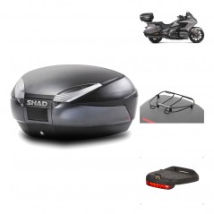 SHAD Baul trasero + herraje montaje accesorios SH48 DARK GREY PREMIUM KIT-190407