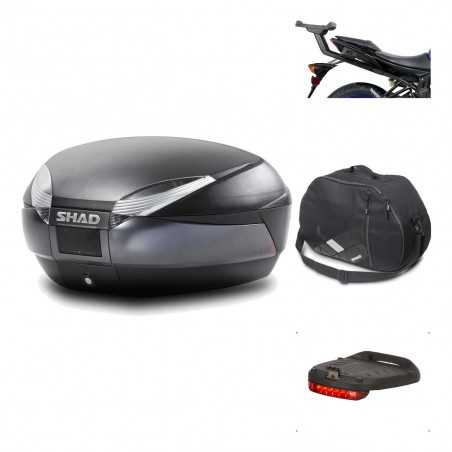 SHAD Baul trasero + herraje montaje accesorios SH48 DARK GREY PREMIUM KIT-190453