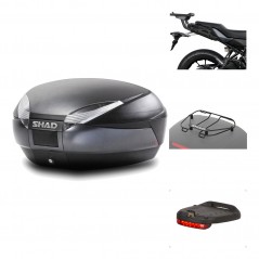 SHAD Baul trasero + herraje montaje accesorios SH48 DARK GREY PREMIUM KIT-190551