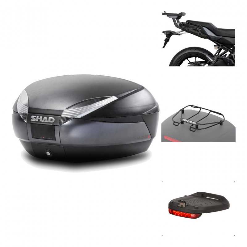 SHAD Baul trasero + herraje montaje accesorios SH48 DARK GREY PREMIUM KIT-190551