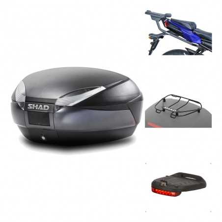 SHAD Baul trasero + herraje montaje accesorios SH48 DARK GREY PREMIUM KIT-190151