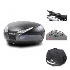 SHAD Baul trasero + herraje montaje accesorios SH48 DARK GREY PREMIUM KIT-190504