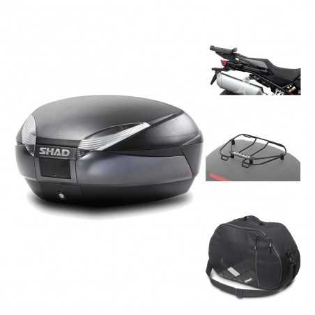 SHAD Baul trasero + herraje montaje accesorios SH48 DARK GREY PREMIUM KIT-190504