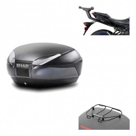 SHAD Baul trasero + herraje montaje parrilla portabultos superior SH48 DARK GREY PREMIUM KIT-190454