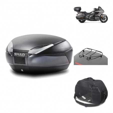 SHAD Baul trasero + herraje montaje accesorios SH48 DARK GREY PREMIUM KIT-190408
