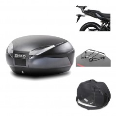 SHAD Baul trasero + herraje montaje accesorios SH48 DARK GREY PREMIUM KIT-190552
