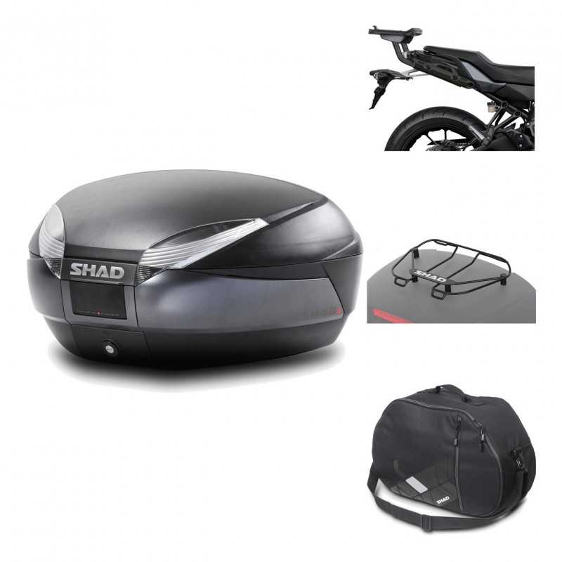 SHAD Baul trasero + herraje montaje accesorios SH48 DARK GREY PREMIUM KIT-190552
