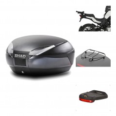 SHAD Baul trasero + herraje montaje accesorios SH48 DARK GREY PREMIUM KIT-190255