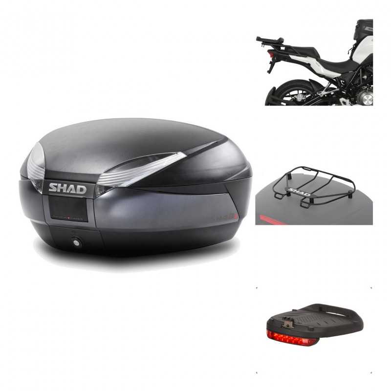 SHAD Baul trasero + herraje montaje accesorios SH48 DARK GREY PREMIUM KIT-190255