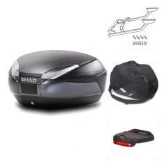 SHAD Baul trasero + herraje montaje accesorios SH48 DARK GREY PREMIUM KIT-190205