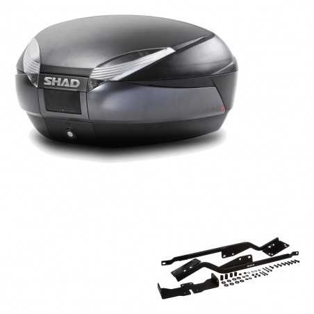 SHAD Baul trasero + herraje montaje SH48 DARK GREY PREMIUM KIT-190306