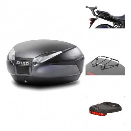 SHAD Baul trasero + herraje montaje accesorios SH48 DARK GREY PREMIUM KIT-190455