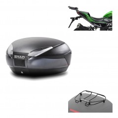 SHAD Baul trasero + herraje montaje parrilla portabultos superior SH48 DARK GREY PREMIUM KIT-190606