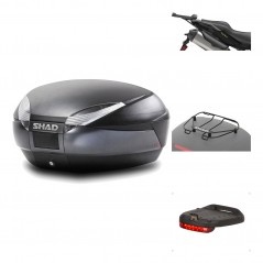 SHAD Baul trasero + herraje montaje accesorios SH48 DARK GREY PREMIUM KIT-190359