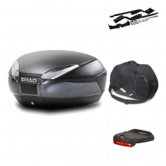 SHAD Baul trasero + herraje montaje accesorios SH48 DARK GREY PREMIUM KIT-190309