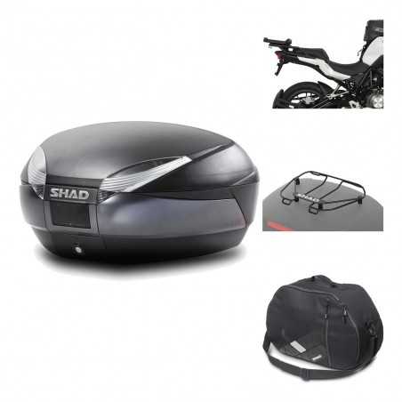 SHAD Baul trasero + herraje montaje accesorios SH48 DARK GREY PREMIUM KIT-190256