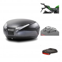SHAD Baul trasero + herraje montaje accesorios SH48 DARK GREY PREMIUM KIT-190607