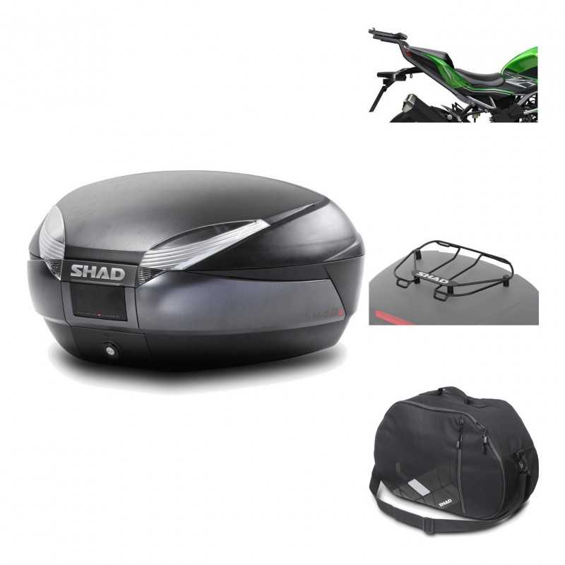 SHAD Baul trasero + herraje montaje accesorios SH48 DARK GREY PREMIUM KIT-190608