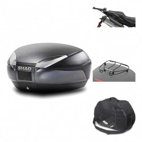 SHAD Baul trasero + herraje montaje accesorios SH48 DARK GREY PREMIUM KIT-190360
