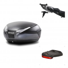 SHAD Baul trasero + herraje montaje luz de freno SH48 DARK GREY PREMIUM KIT-190459