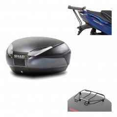 SHAD Baul trasero + herraje montaje parrilla portabultos superior SH48 DARK GREY PREMIUM KIT-190414