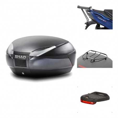 SHAD Baul trasero + herraje montaje accesorios SH48 DARK GREY PREMIUM KIT-190415