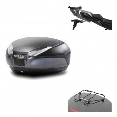 SHAD Baul trasero + herraje montaje parrilla portabultos superior SH48 DARK GREY PREMIUM KIT-190462
