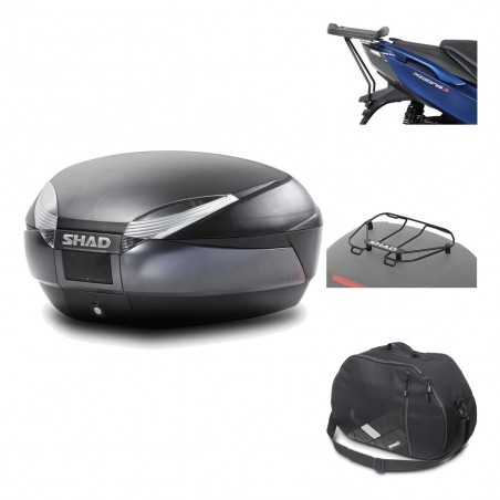 SHAD Baul trasero + herraje montaje accesorios SH48 DARK GREY PREMIUM KIT-190416