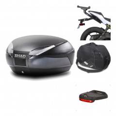 SHAD Baul trasero + herraje montaje accesorios SH48 DARK GREY PREMIUM KIT-190261
