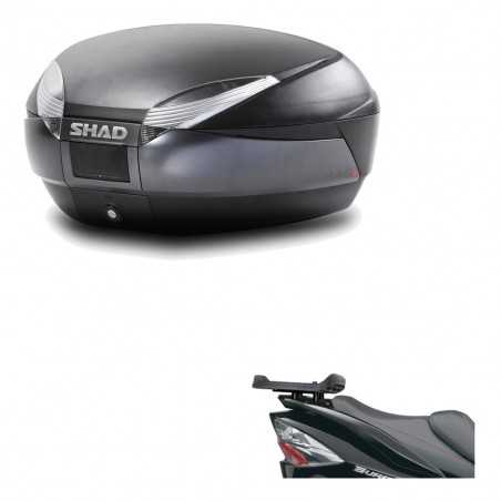 SHAD Baul trasero + herraje montaje SH48 DARK GREY PREMIUM KIT-190314