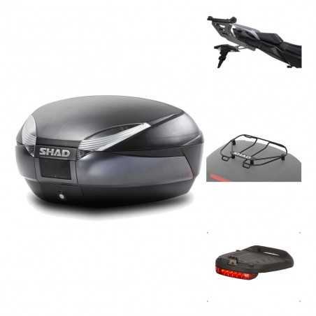 SHAD Baul trasero + herraje montaje accesorios SH48 DARK GREY PREMIUM KIT-190463