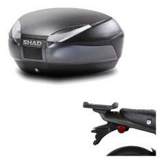 SHAD Baul trasero + herraje montaje SH48 DARK GREY PREMIUM KIT-190418