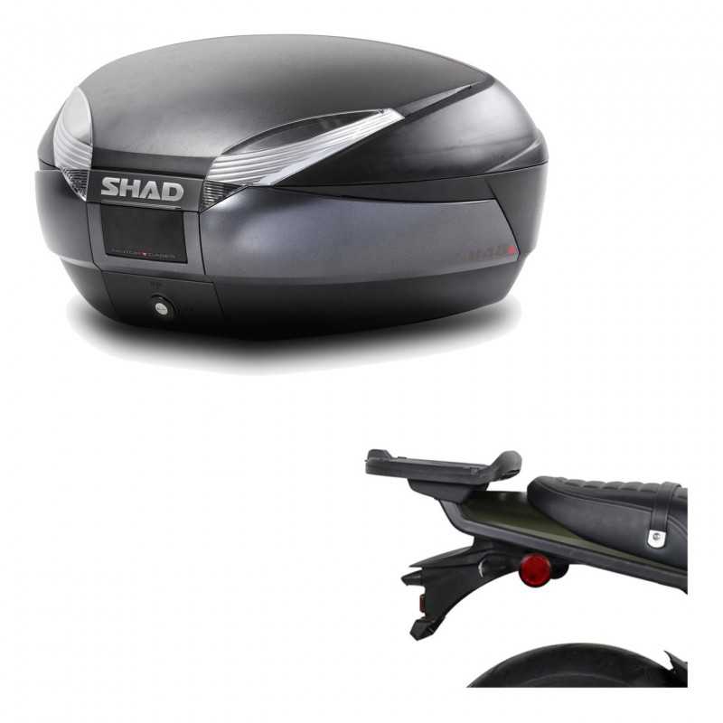 SHAD Baul trasero + herraje montaje SH48 DARK GREY PREMIUM KIT-190418