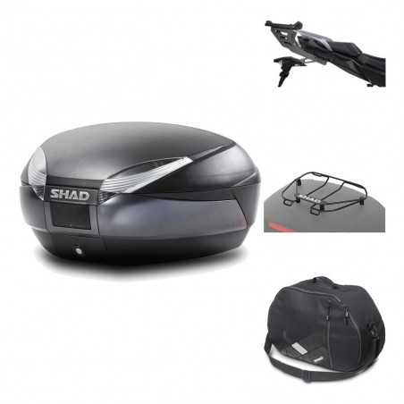 SHAD Baul trasero + herraje montaje accesorios SH48 DARK GREY PREMIUM KIT-190464