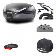 SHAD Baul trasero + herraje montaje accesorios SH48 DARK GREY PREMIUM KIT-190265