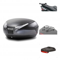 SHAD Baul trasero + herraje montaje accesorios SH48 DARK GREY PREMIUM KIT-190319