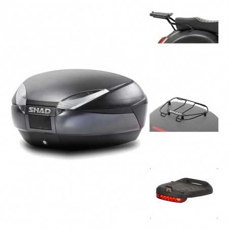SHAD Baul trasero + herraje montaje accesorios SH48 DARK GREY PREMIUM KIT-190615