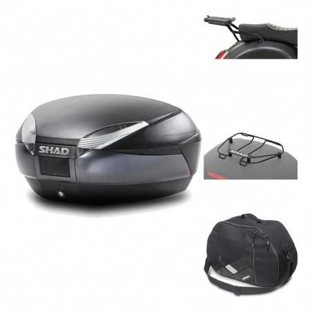 SHAD Baul trasero + herraje montaje accesorios SH48 DARK GREY PREMIUM KIT-190616